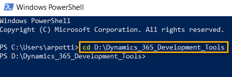 Windows Powershell Command to Change Directory