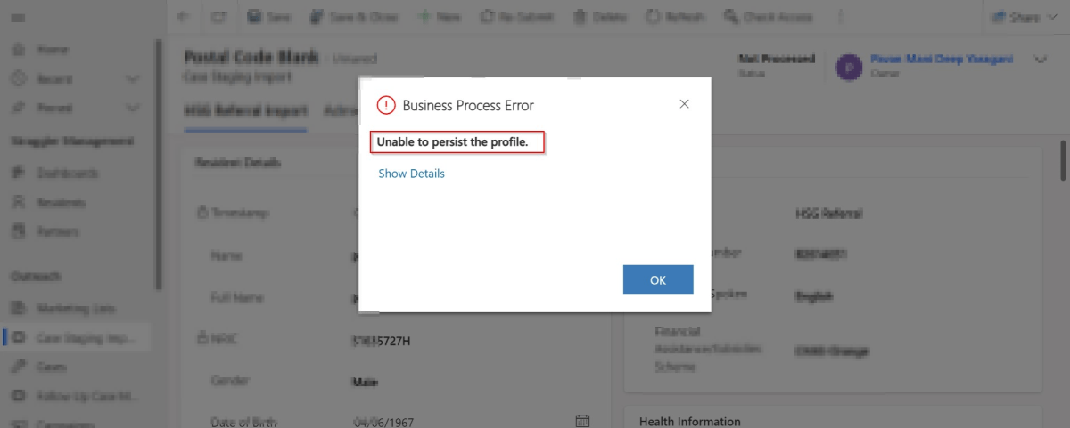 Unable to persist the profile – Quick&nbsp;Tip